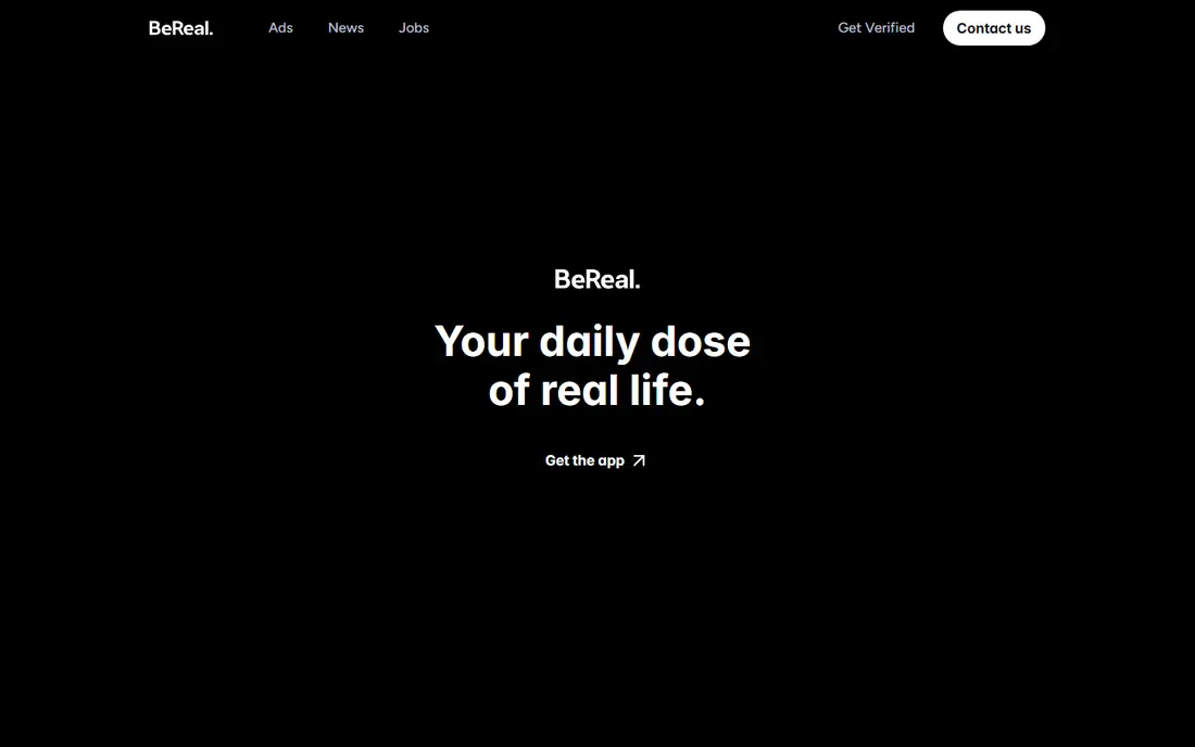 BeReal homepage