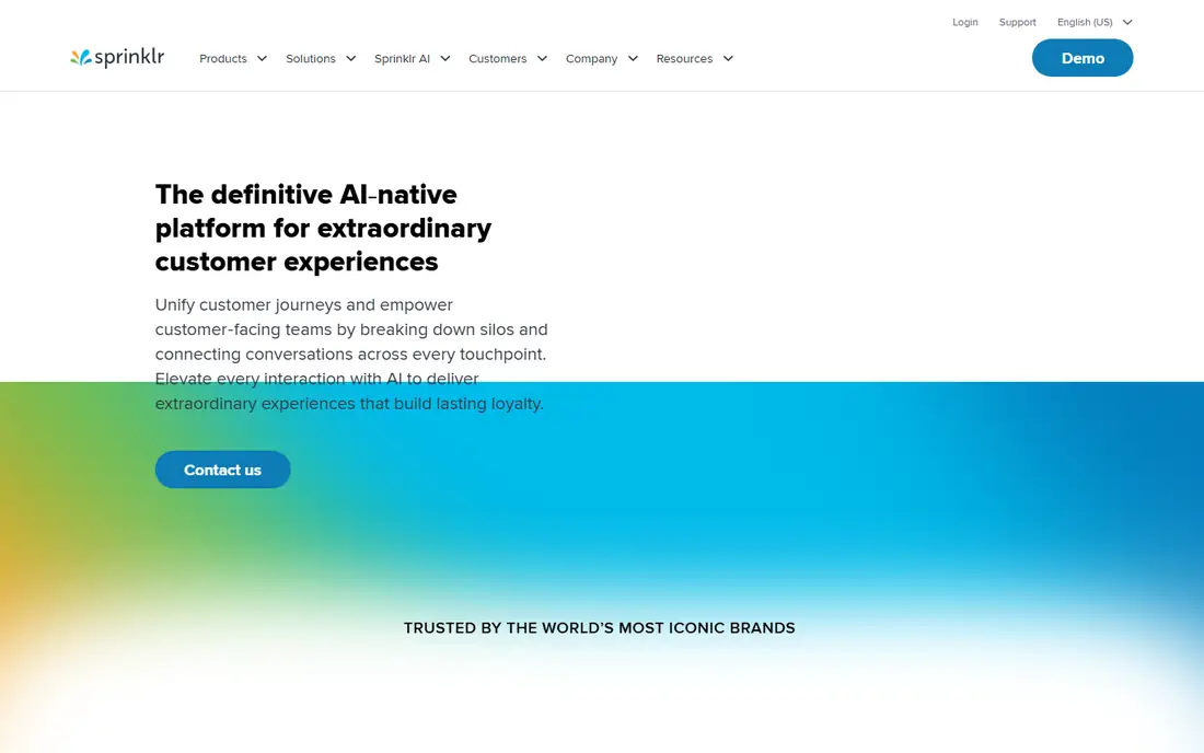 Sprinklr homepage