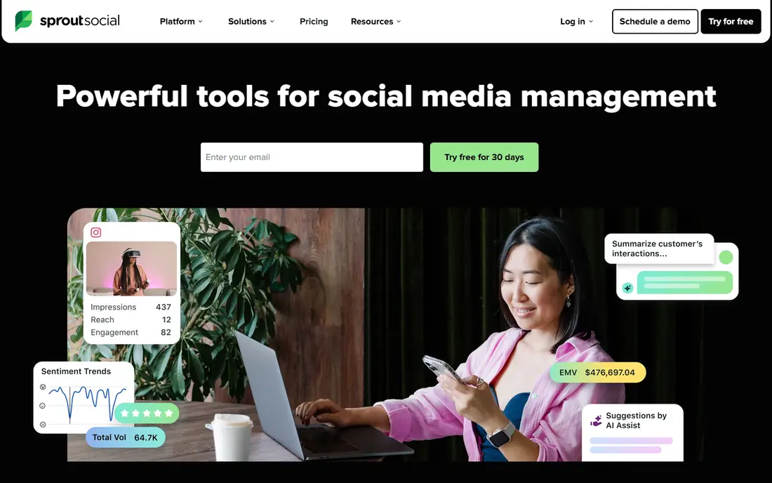 Sprout Social homepage