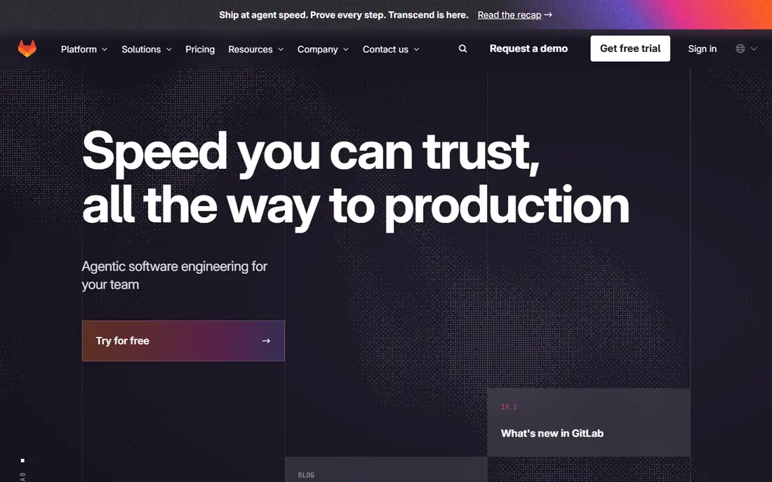 GitLab homepage