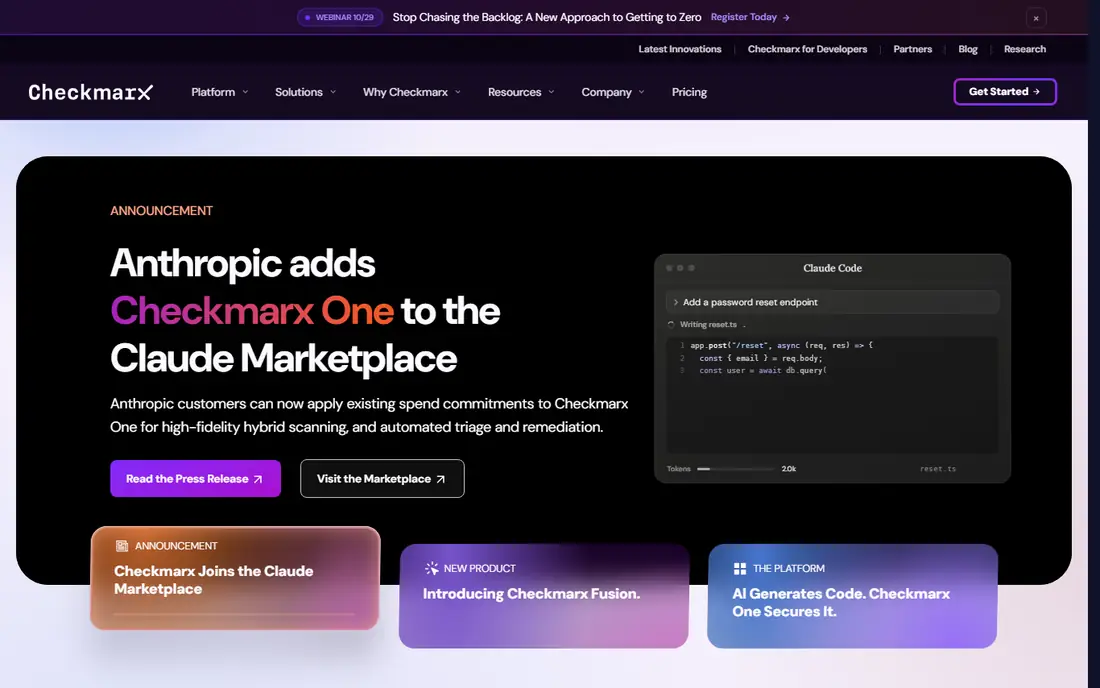Checkmarx homepage
