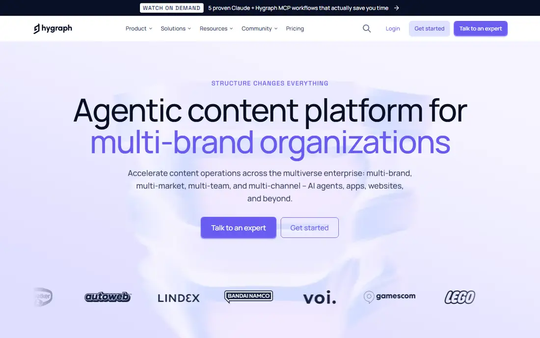 Hygraph homepage