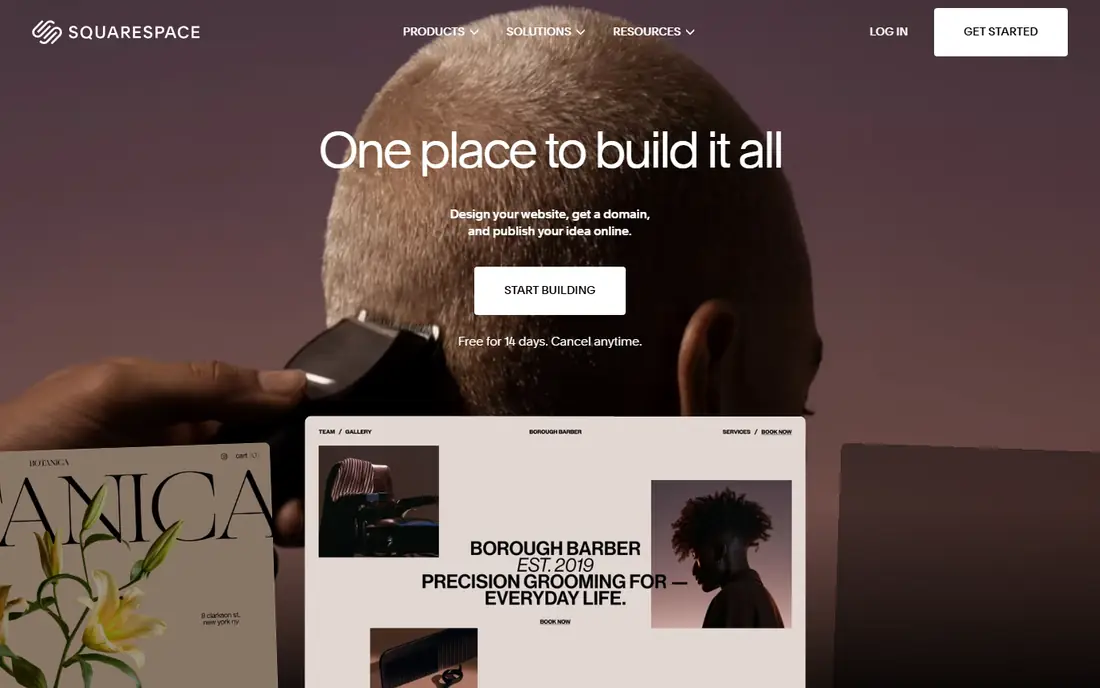 Squarespace homepage