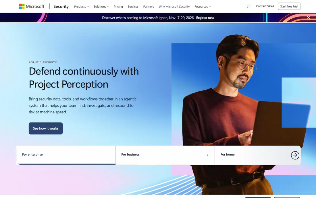 Microsoft Defender for Business homepage