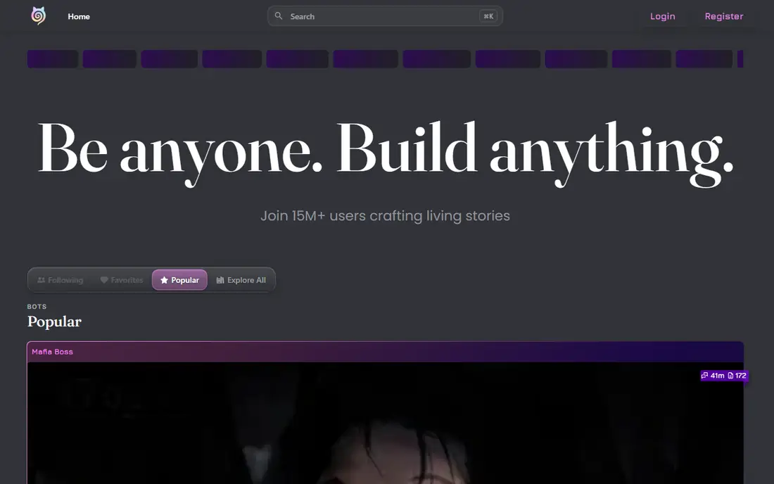 Janitor AI homepage