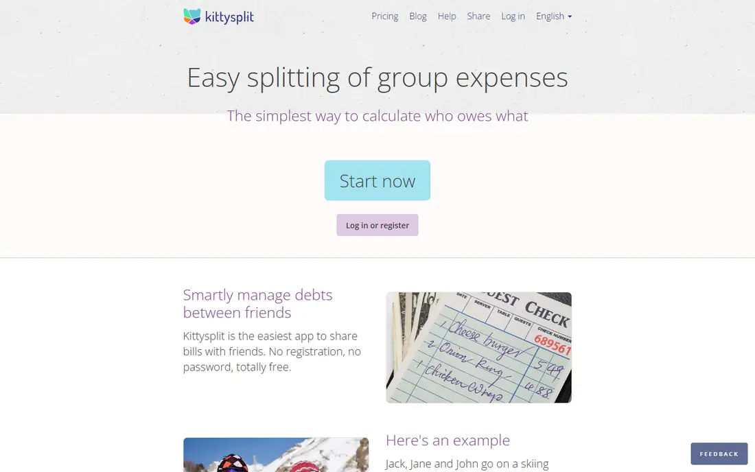 Kittysplit homepage