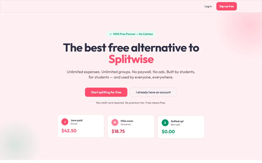 SplitEqui homepage