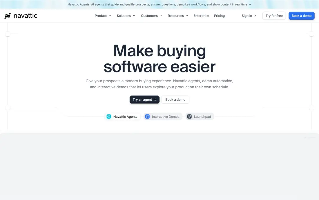 Navattic homepage