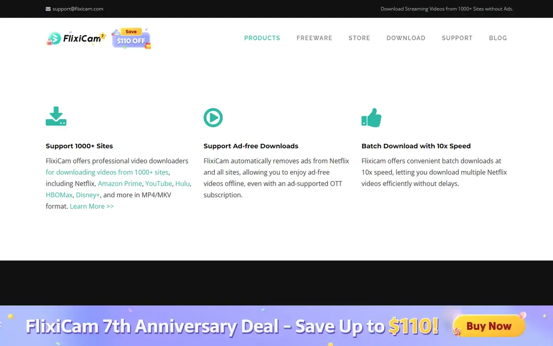 FlixiCam homepage