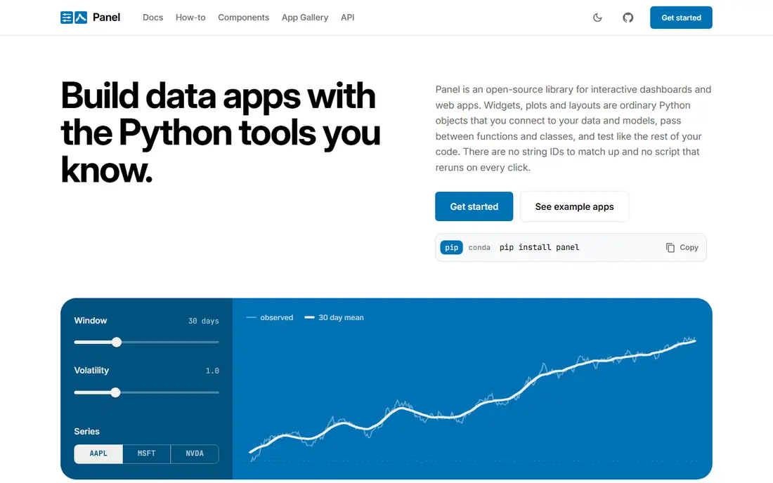 Panel homepage