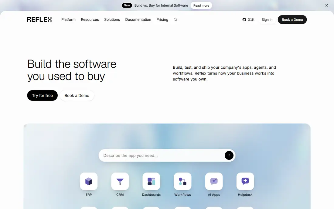 Reflex homepage