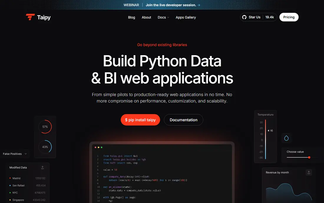 Taipy homepage