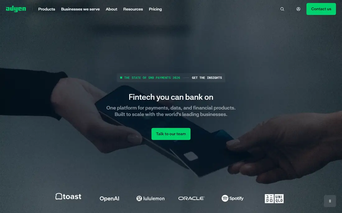Adyen homepage