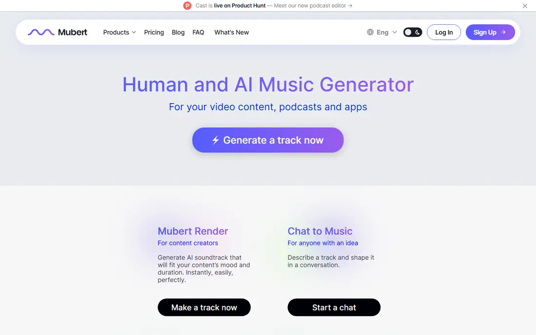 Mubert homepage