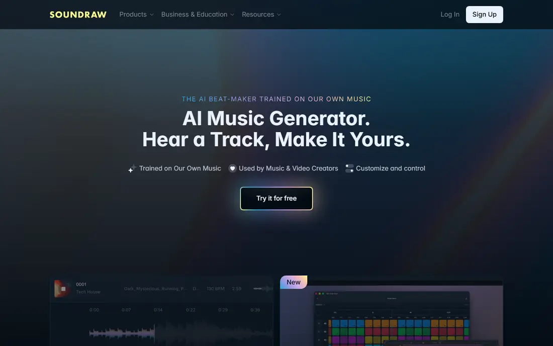 Soundraw homepage