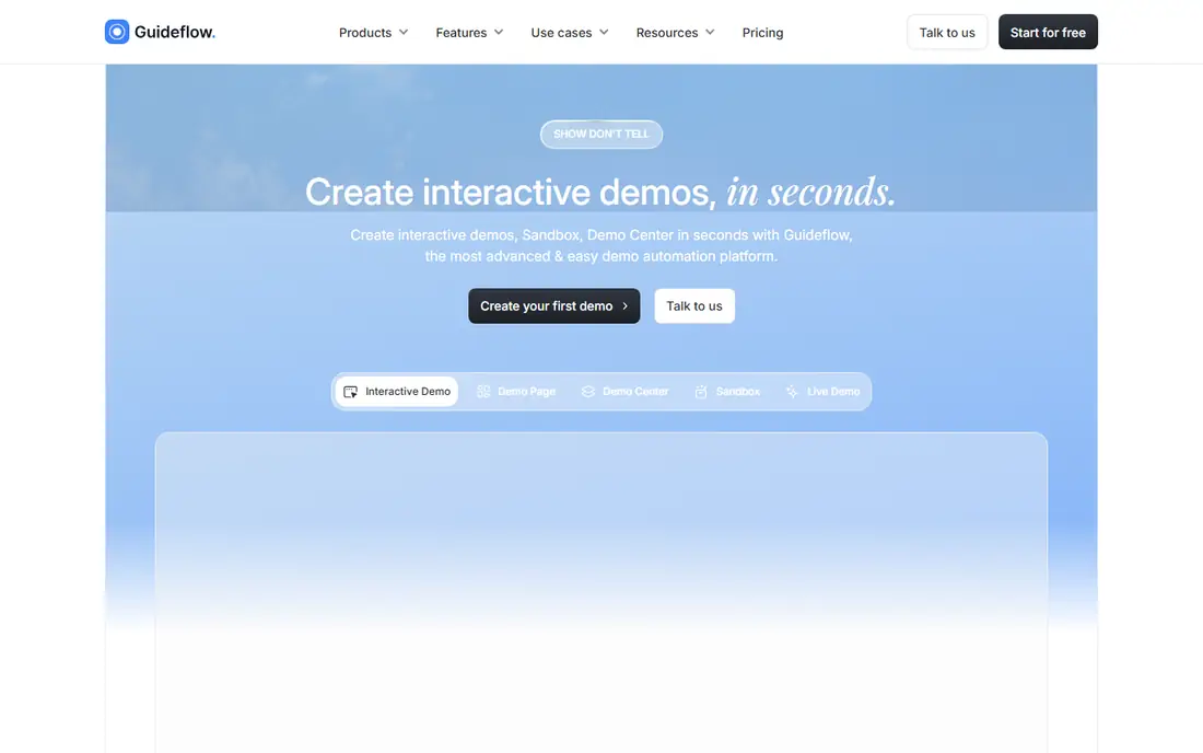 Guideflow homepage