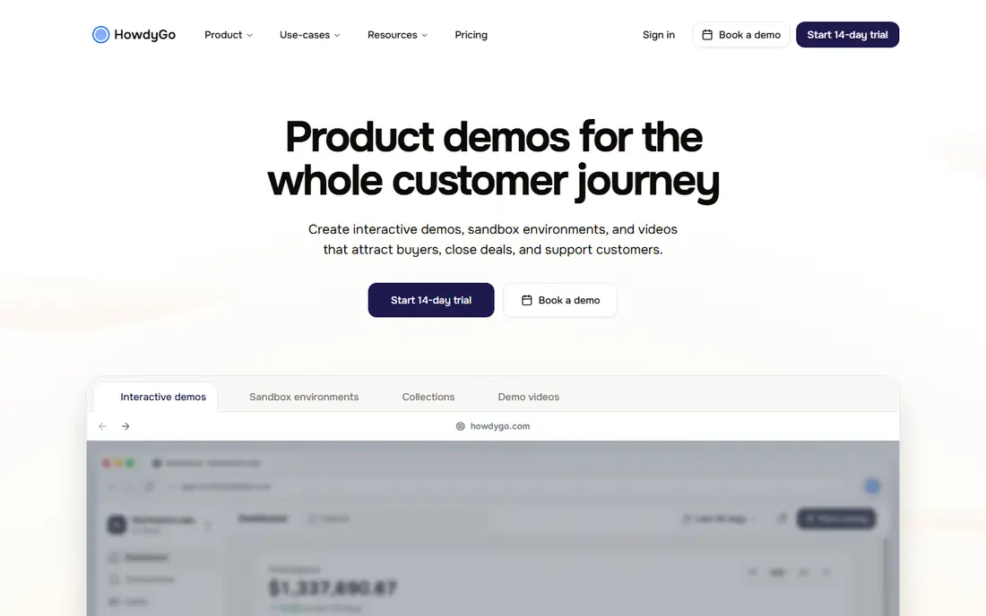 HowdyGo homepage