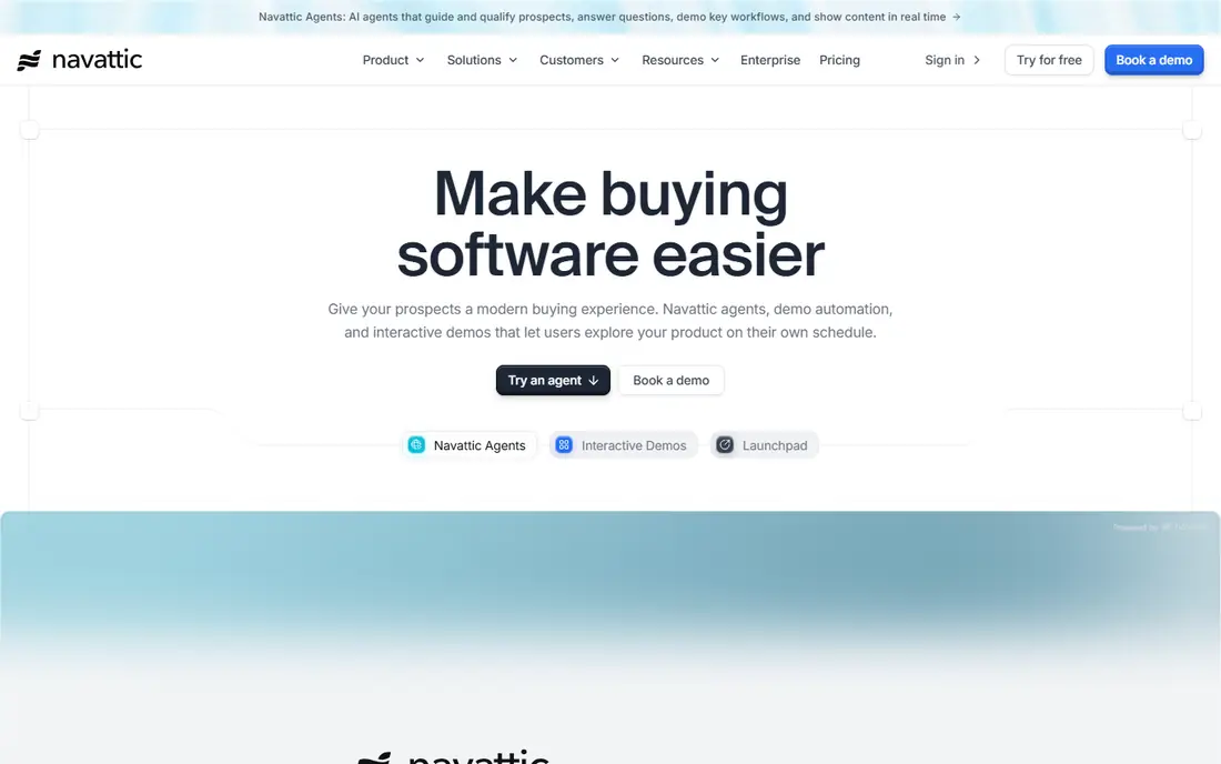 Navattic homepage