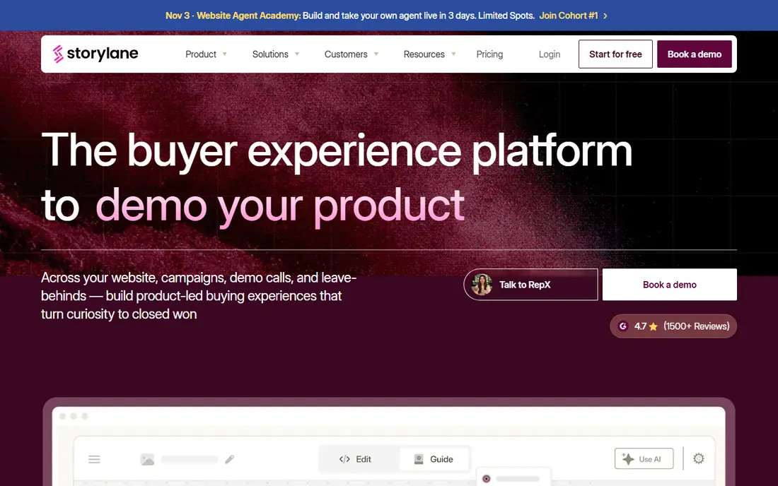 Storylane homepage