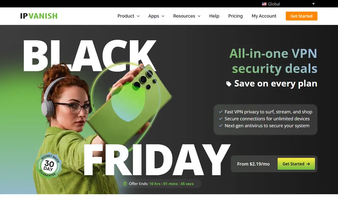 IPVanish homepage