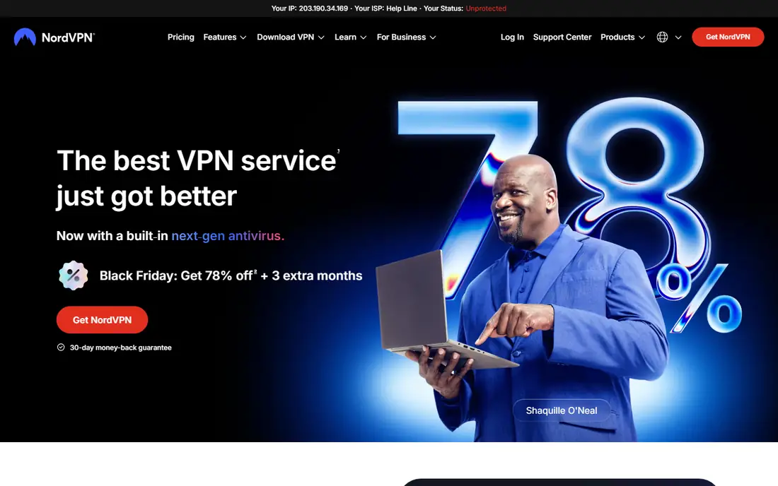 NordVPN homepage