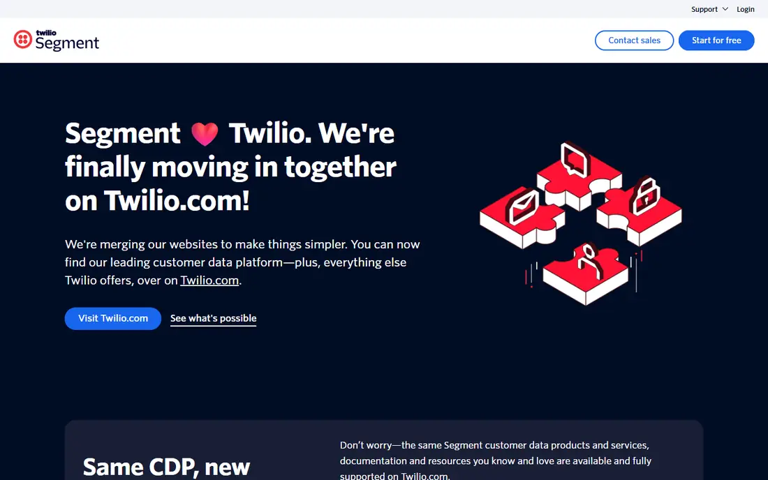 Twilio Segment homepage