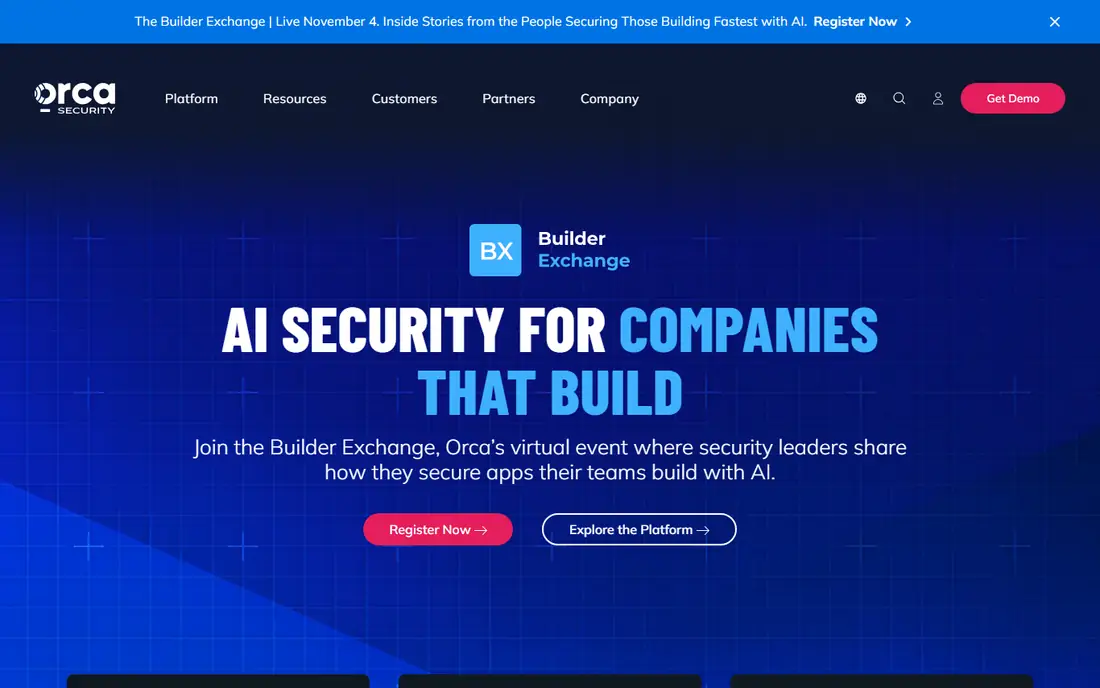 Orca Security homepage