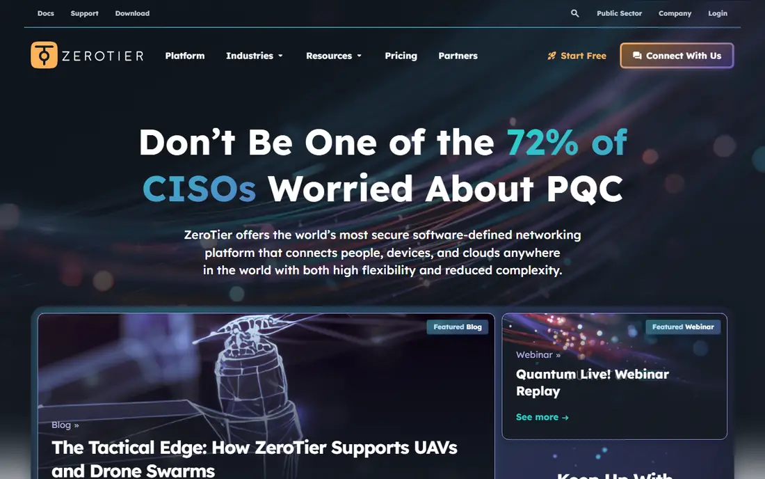 ZeroTier homepage