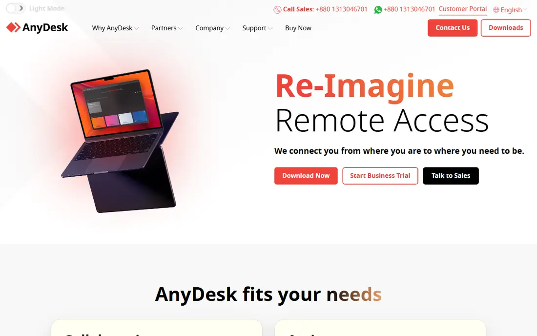 AnyDesk homepage