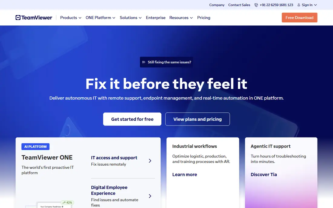 TeamViewer homepage