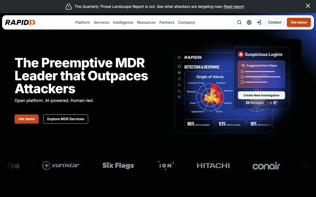 Rapid7 InsightVM homepage