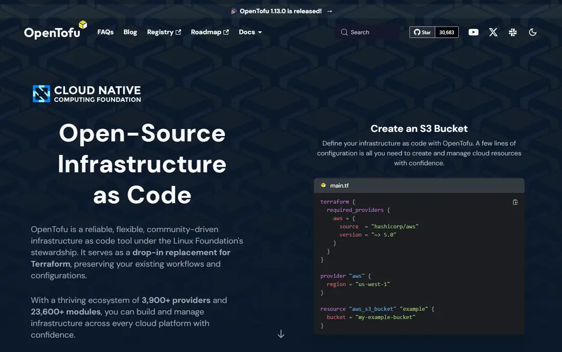 OpenTofu homepage