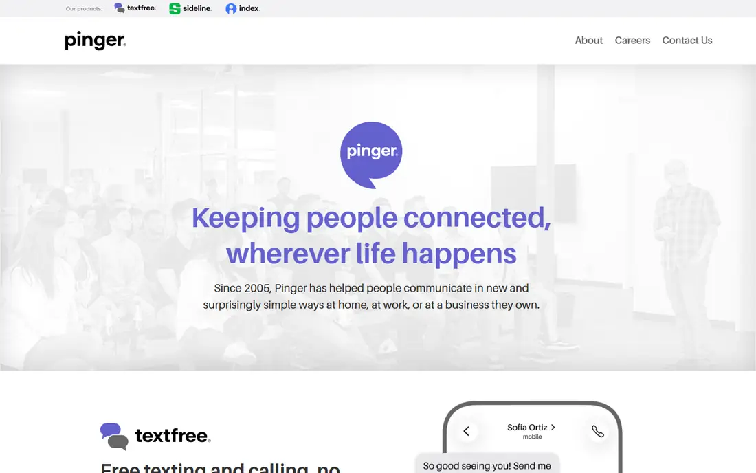 TextFree homepage