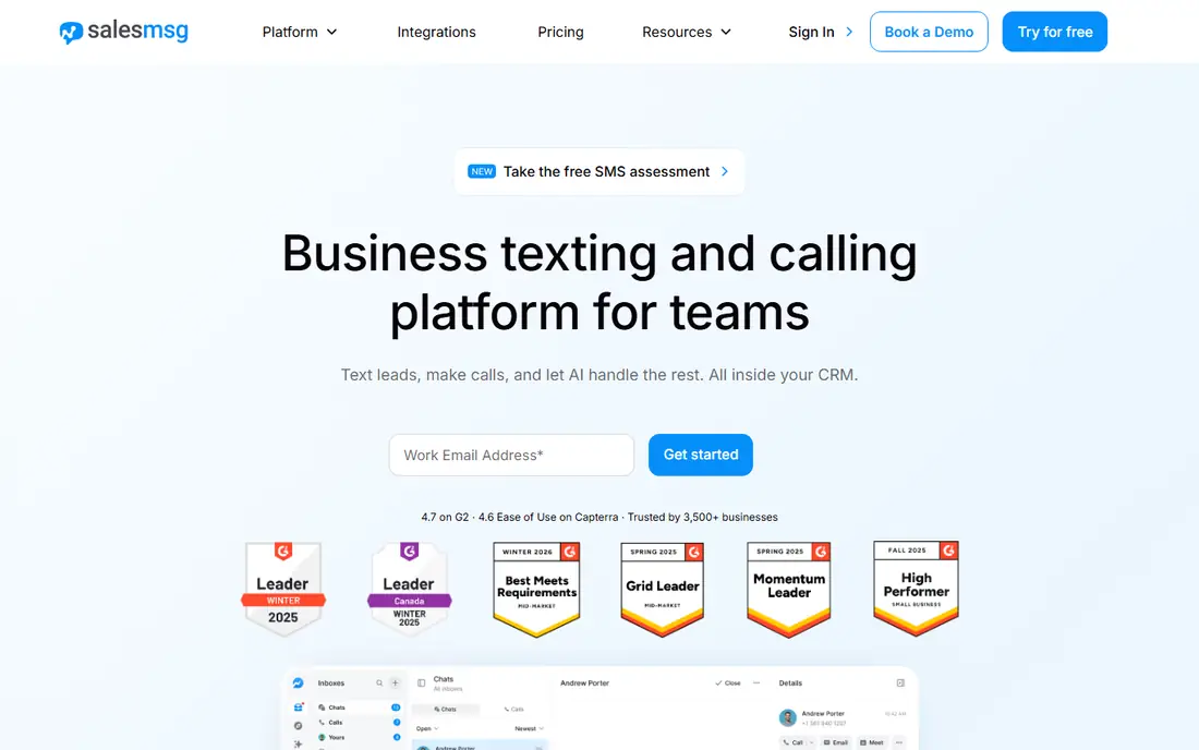 Salesmsg homepage