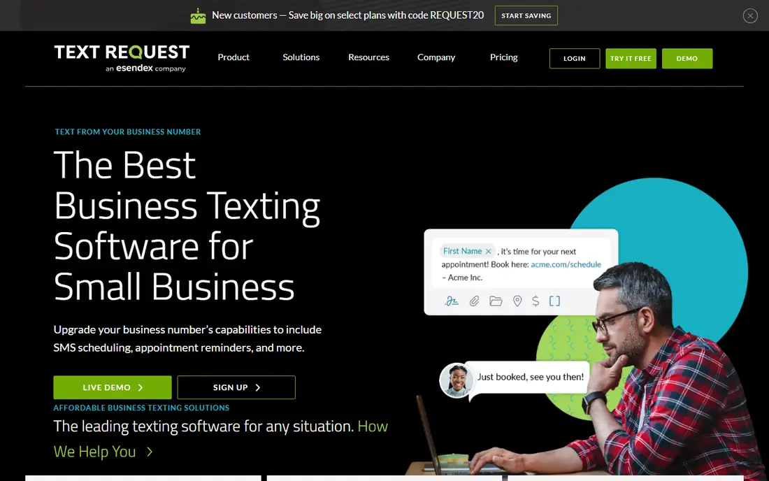 Text Request homepage