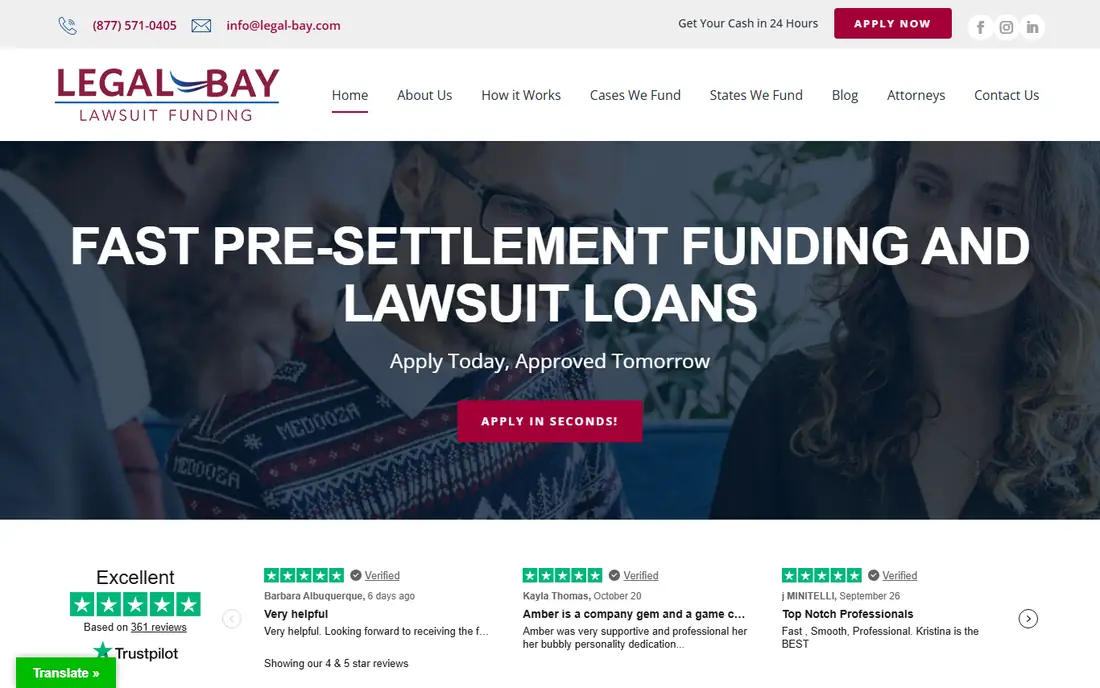 Legal Bay homepage