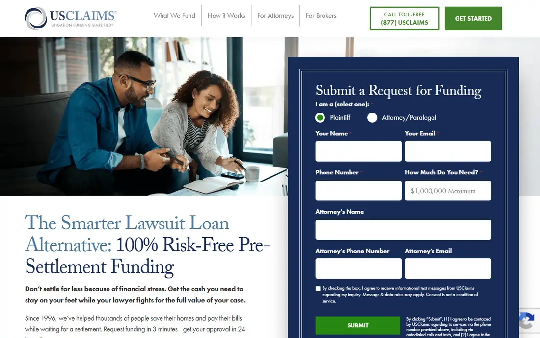 US Claims homepage