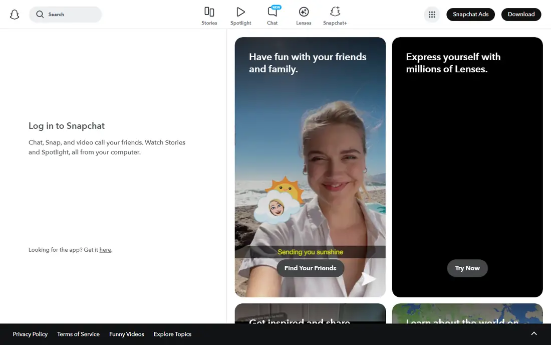 Snapchat Spotlight homepage