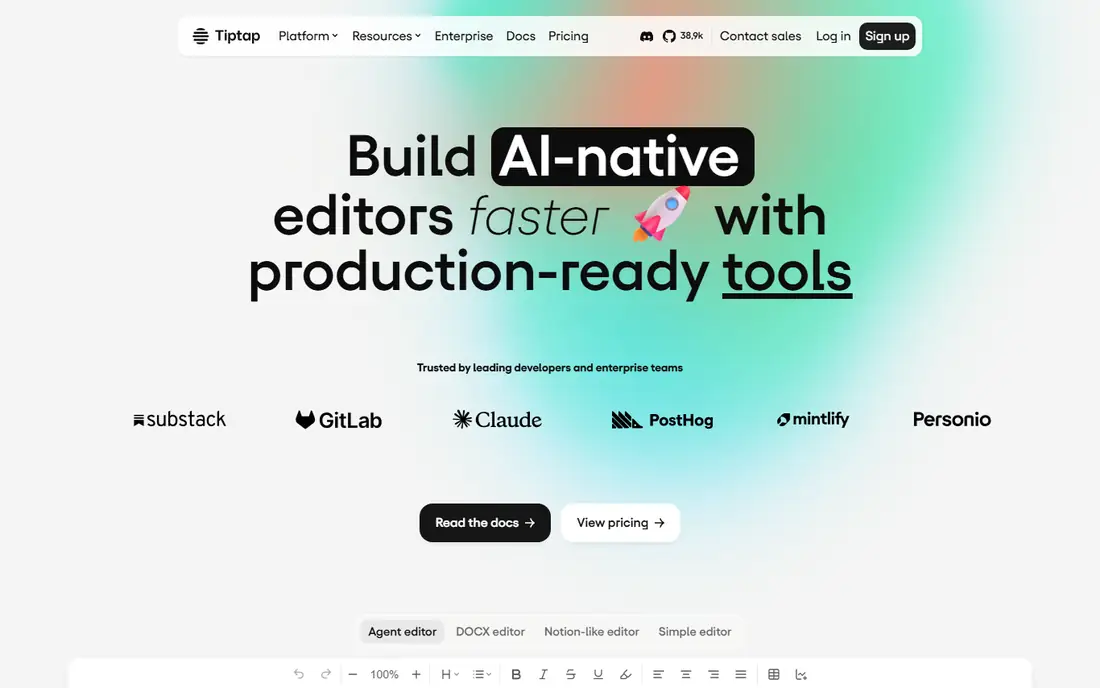 Tiptap homepage
