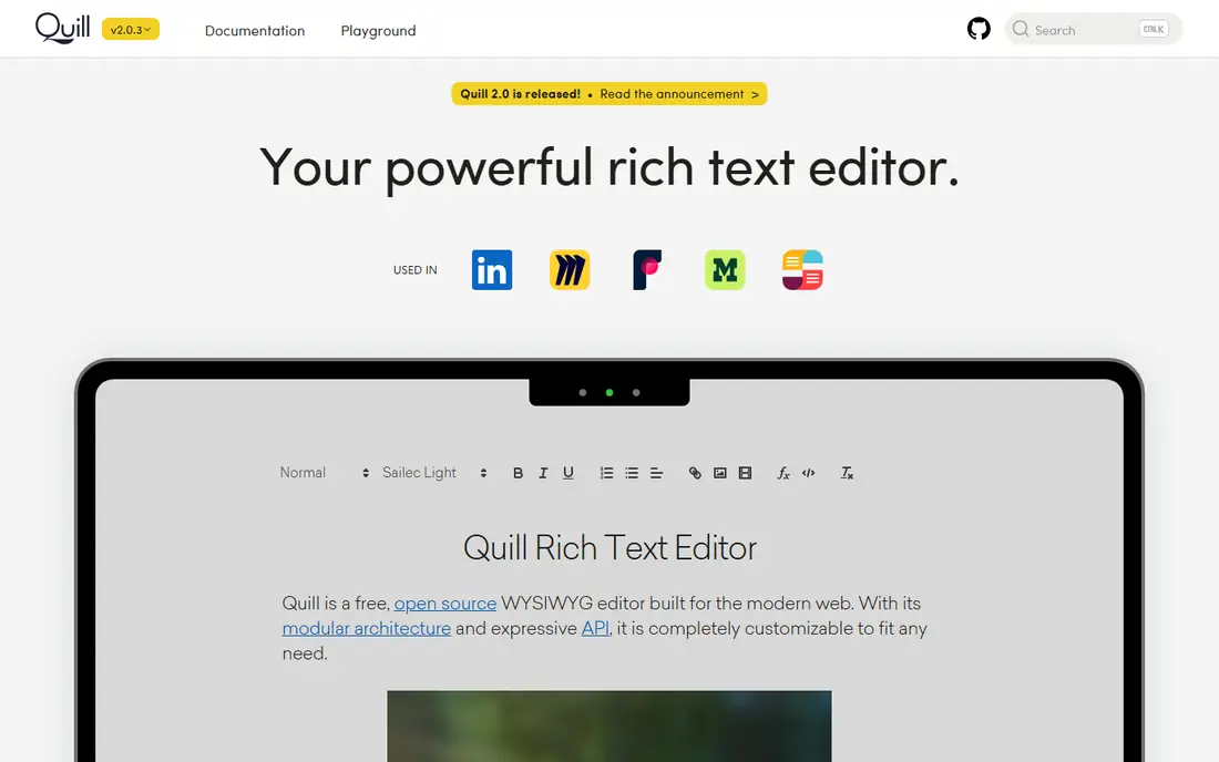 Quill homepage
