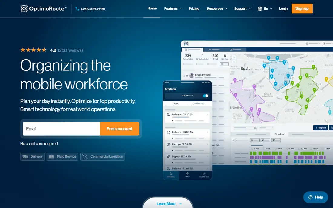OptimoRoute homepage