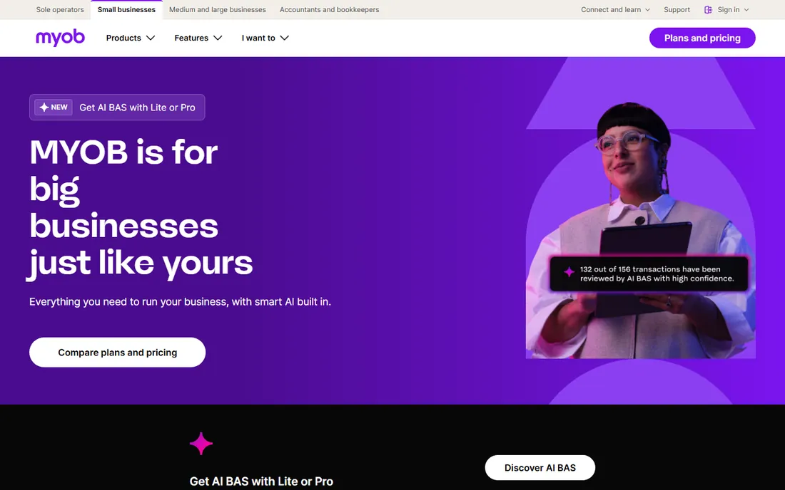 MYOB homepage