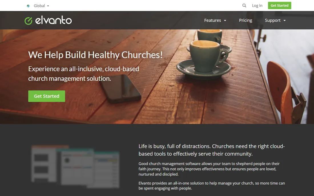 Elvanto homepage