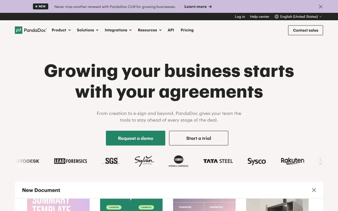 PandaDoc homepage