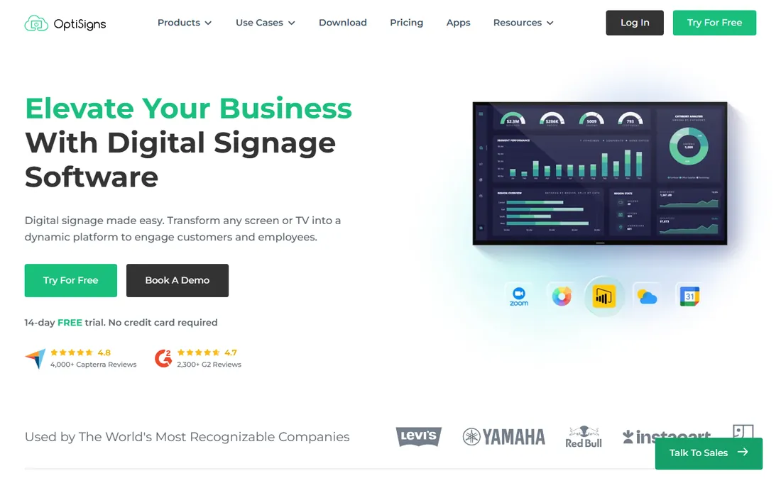 OptiSigns homepage