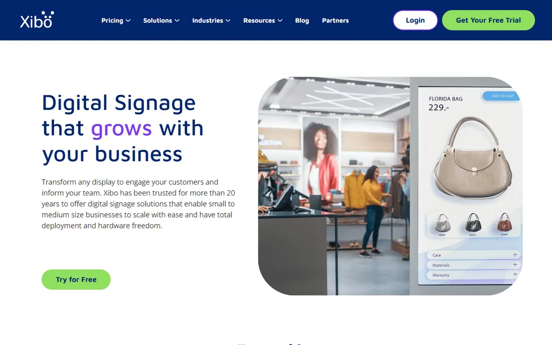Xibo homepage