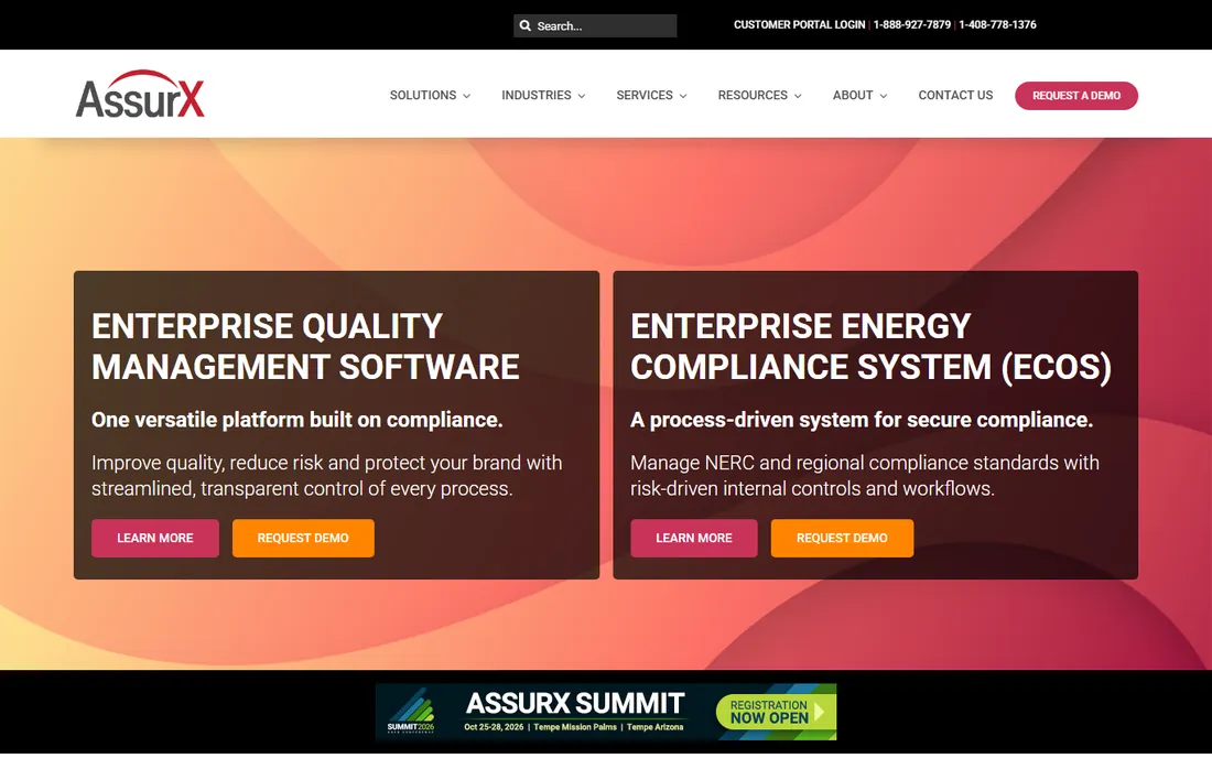 AssurX homepage