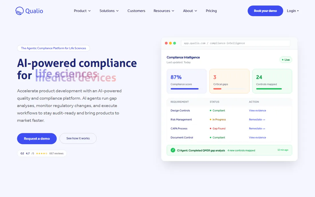 Qualio homepage