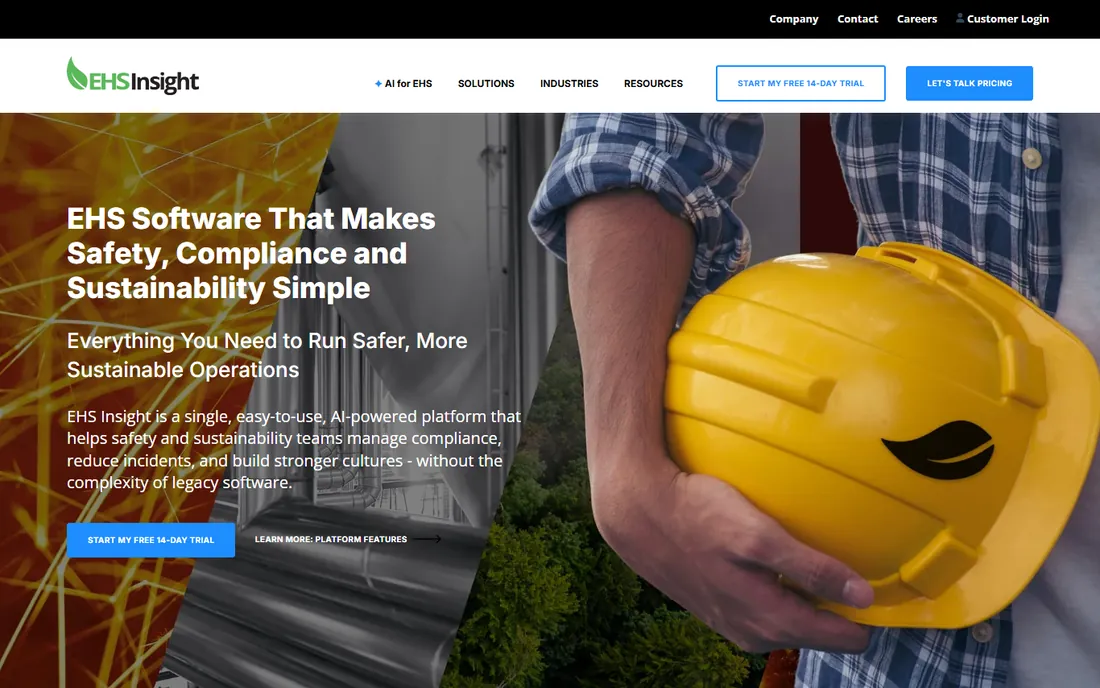 EHS Insight homepage