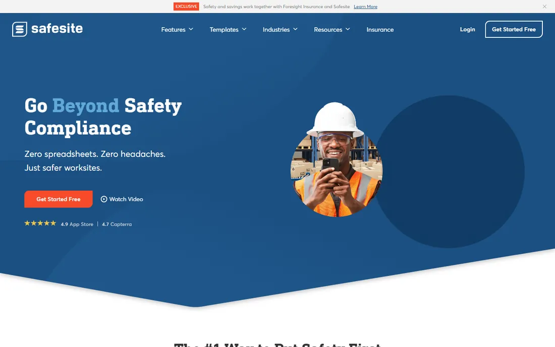 Safesite homepage